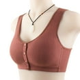thumbnail image 4 of Ohufall Bras for Women Front Closure! Casual Sexy Front Button Shaping Cup Shoulder Strap Underwire Bra Plus Size Extra-Elastic Wirefree, 4 of 5