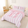 thumbnail image 2 of Manfei Pink Letter Print B King Size Comforter Sets,Pink Cute Bowknot Comforters King Size,Pink Reversible,3 Pieces,1 Comforter and 2 Pillowcases, 2 of 7