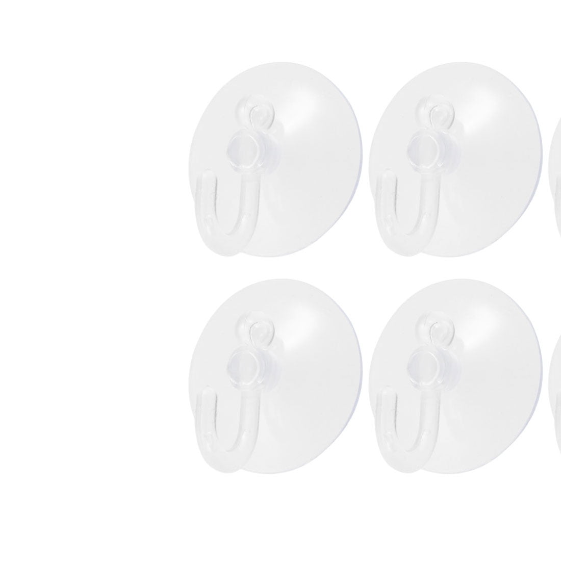 Unique Bargains 6 Pack Plastic Suction Cup Hooks in Clear Blue for Home and Kitchen Use