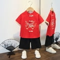 thumbnail image 2 of Boy Outfits Kids Chinese Tang Style Thickened New Year Top Pants Comfortable Breathable Adorable Lightweight Red Outfit Sets Sizes 5-6 Years, 2 of 3