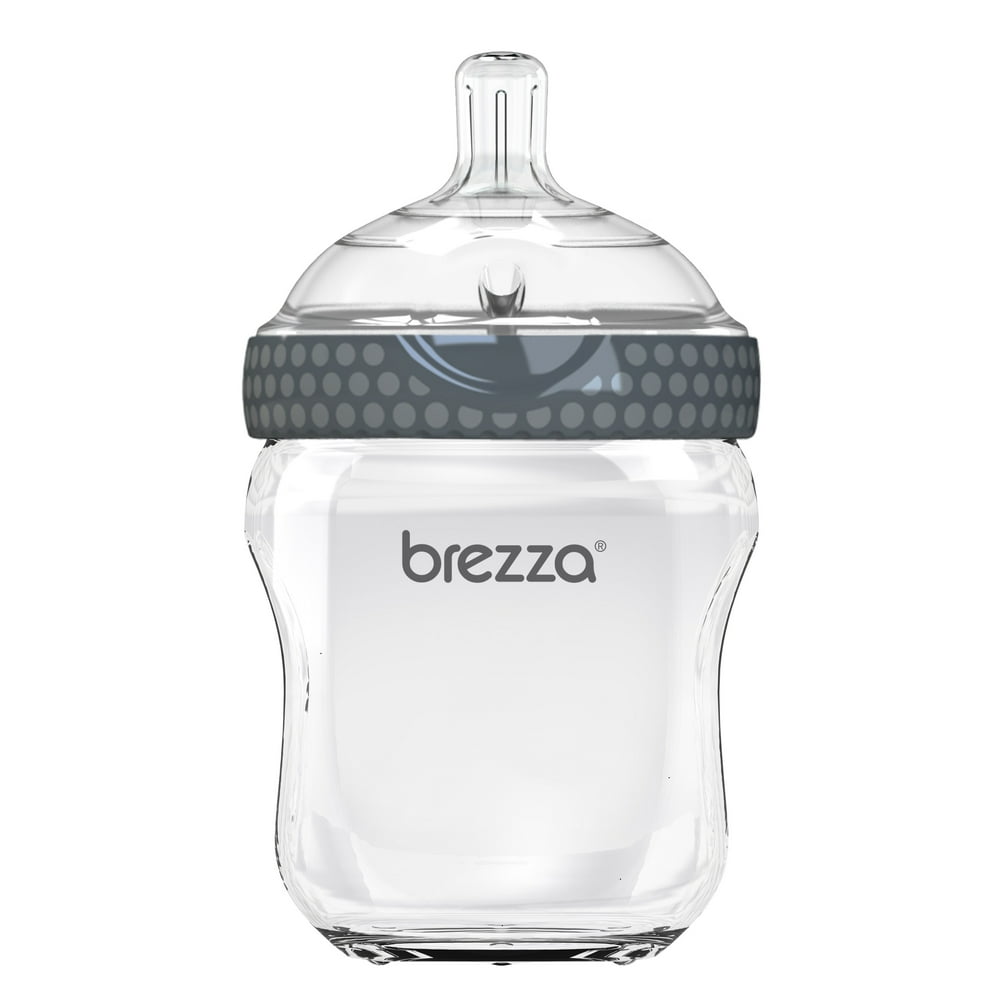 Baby Brezza Natural Glass Baby Bottle Easiest to Clean 8oz, 1 Pack