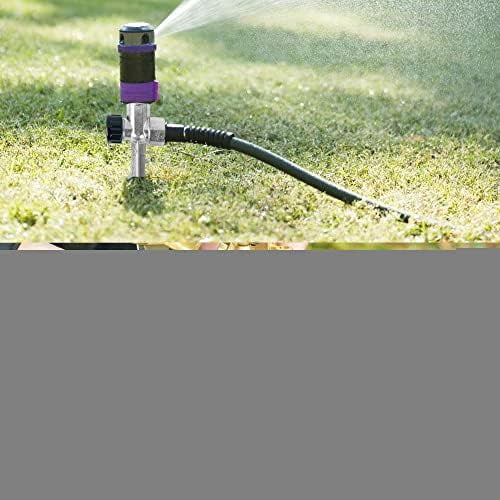 RibRave 6 Pack 1/2 inch Zinc Alloy Lawn Sprinkler Spike Base, Water Flow Thru Sprinkler for Yard, Lawn, Garden and Grass Irrigation