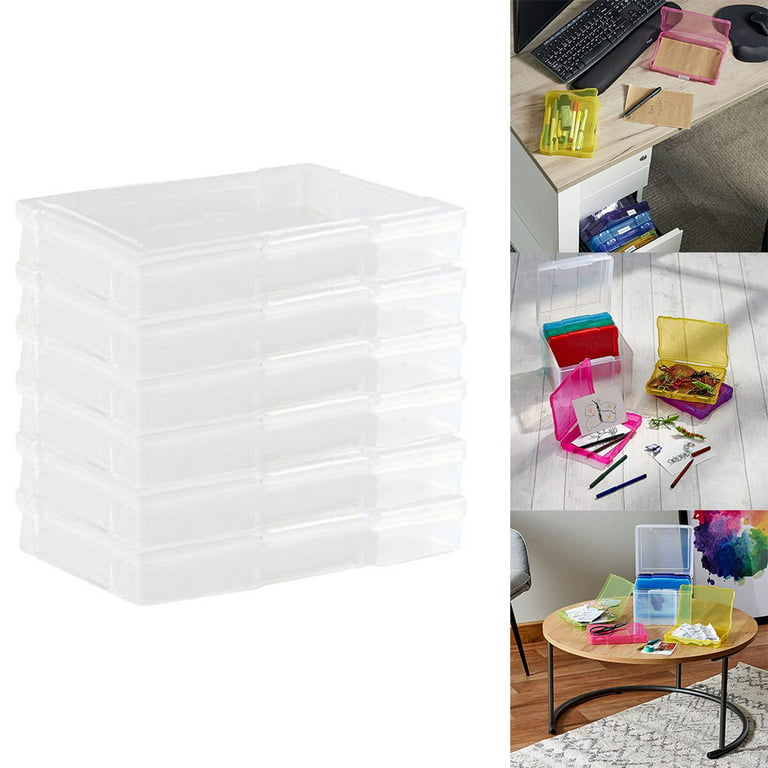 Yasaly 5 inchx7 inch Transparent Storage Box Photo & Crafts Organiser Including 6 Cases & L, 6pcs