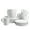 White Circles, variant on over&back Dinnerware Set - Porcelain Dish Set with Dinner Plates, Salad Plates, Soup Bowls, Mugs - 32-Piece All-Occasion Place Settings - Square | White