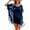 A-Navy54, variant on XIAONU Women's Tassel Trim Chiffon Swimwear Loose Fit Short Sleeve V Neck Cover Up Dress Lightweight Breezy Beach Swimsuits