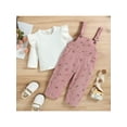 thumbnail image 3 of Bagilaanoe 2pcs Toddler Baby Girl Overalls Pants Set  Long Sleeve T Shirt Tops + Suspender Trousers 6M 12M 18M 24M 3T 4T Kids Casual Fall Outfits, 3 of 9