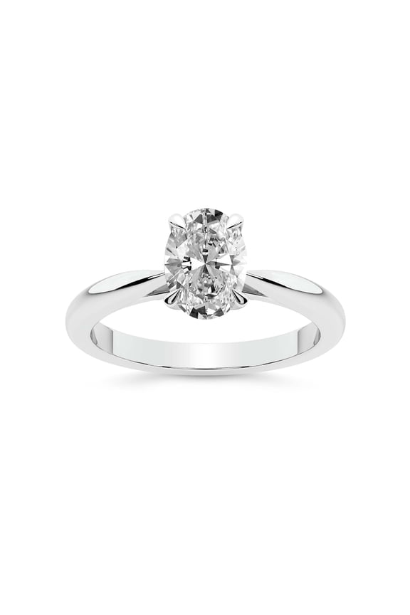 3 Carat IGI Certified Oval Shape Lab Grown Diamond Engagement Ring | 14K White Gold | Azalea Classic Solitaire Diamond Ring | FG-VS1-VS2 Quality Friendly Diamonds