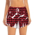 thumbnail image 3 of Uemuo Christmas Tree Buffalo Plaid Pattern Women's Athletic Shorts High Waisted Running Shorts with Liner Pockets Gym Elastic Workout Shorts-Medium, 3 of 9