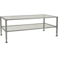 thumbnail image 4 of ClickDecor Maddox Glass and Metal Coffee Table Silver, 4 of 8