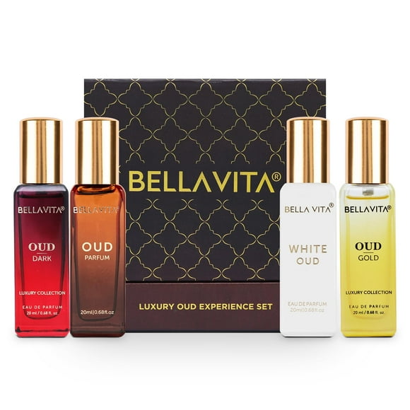 BELLAVITA Luxury Oud Set, Perfume Gift Sets for Women and Men, 4 pc
