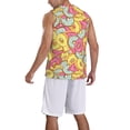 thumbnail image 5 of Rocae Pink Donut and Blue for Men's Basketball Jersey Lightweight and Breathable Athletic Tank Top,Quick-Drying Sports Jersey XX-Large, 5 of 9