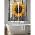 thumbnail image 5 of Summer Sunflower Sheer Curtains 72 Inch Long 2 Panels, Watercolor Flowers Wood Grain Light Filtering Rod Pocket Semi Sheer Curtains, Sheer Voile Drapes for Living Room Bedroom, 52"x72", 5 of 5