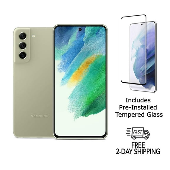 Pre-Owned Samsung Galaxy S21 FE 5G G990U (Fully Unlocked) 128GB Olive with Screen Protector