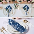 thumbnail image 3 of Navy Blue Coastal Cloth Napkins, Nautical Beach Starfish Coral Summer Washable and Reusable Dinner Napkins Set of 4, Table Napkin for Kitchen Party Birthday Wedding Hotel Housewarming 20"x20", 3 of 9