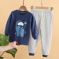 thumbnail image 2 of TOWED22 Toddler Boys Casual Fall 2Pcs Set Long Sleeve Print Pattern Pullover Tee Elastic Waist Joggers Soft Warm Outfits Clothes(Dark Blue,7-8 Y), 2 of 5