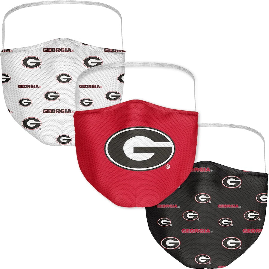 3 Pack Georgia Bulldogs Official Licensed NCAA Washable Resuable Face Mask Cover by Fanatics