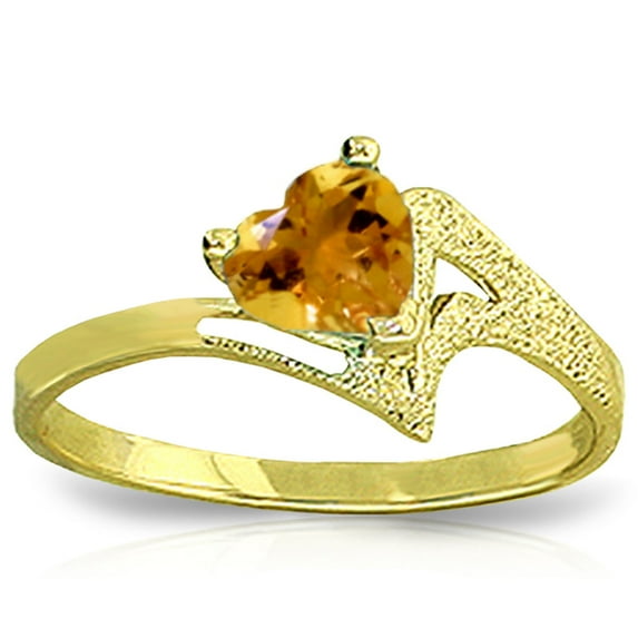 Galaxy Gold 14k Yellow Gold Heart-shaped Natural Citrine Ring - Size 9.0