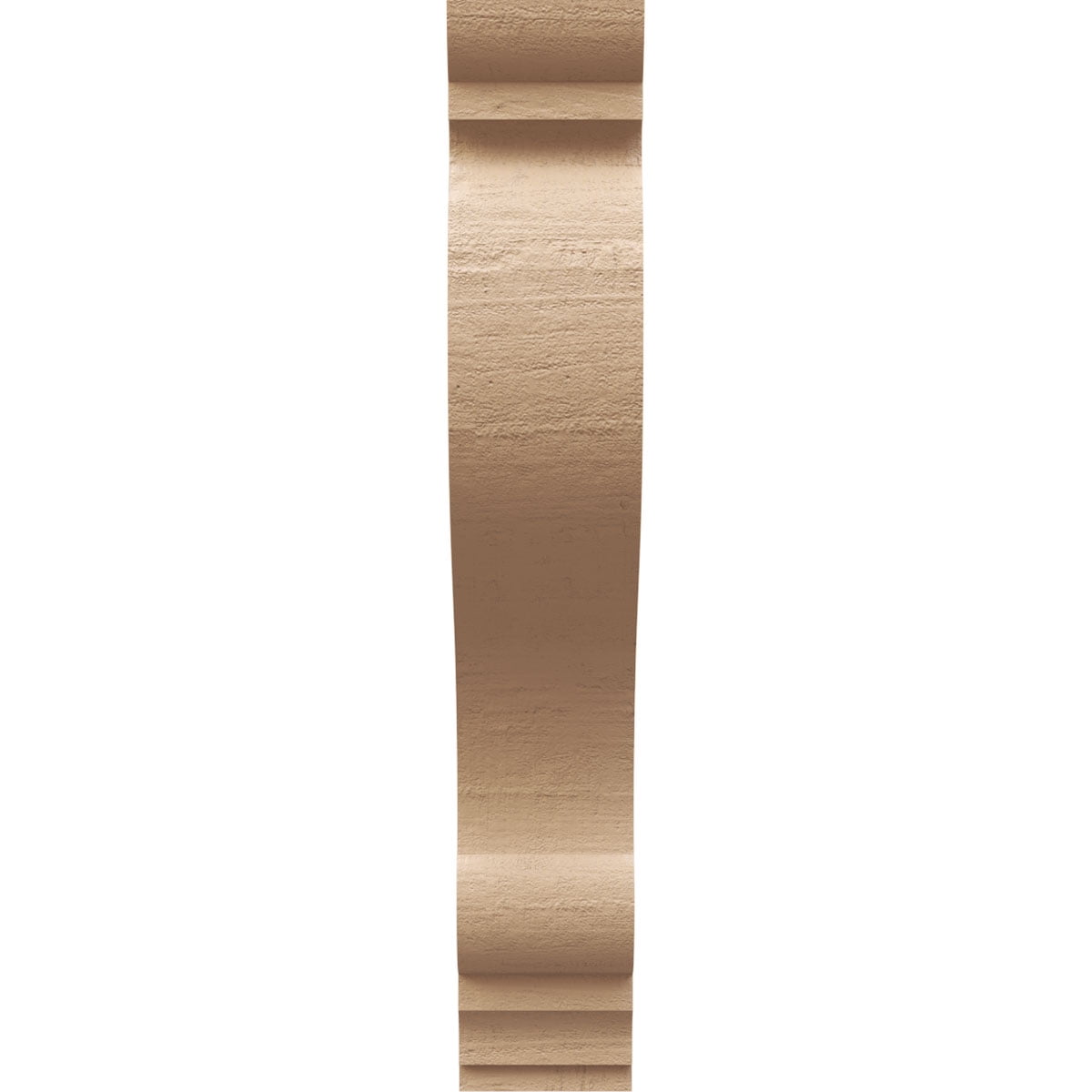 3"W x 6"D x 18"H Thin Scroll Rough Cedar Woodgrain TimberThane Corbel, Primed Tan