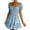 Blue, variant on Summer Women Ruffle Sleeve Sqaure Neck Smocked Sun Dress Casual Boho Beach Floral Mini Dress