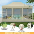 thumbnail image 6 of COBIZI 10x15 Heavy Duty Pop up Canopy with Mosquito Net,Instant Outdoor Shelter Large Canopy Tent for Outside,Gazebo with Mesh Sidewalls for Party,Backyard,Camping,Khaki, 6 of 10