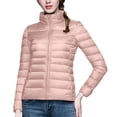 thumbnail image 2 of Women Lightweight Packable Puffer Jacket Stand CollorCasual Feather Down Coat Water Resistant Winter, 2 of 6