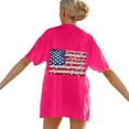 thumbnail image 4 of Cavosen USA Flag Shirts for Women Plus Size Red White and Blue Short Sleeve Crewneck Shirts USA Star Striped Graphic Tops Lady 3X Patriotic Casual T Shirts Independence Day Tunic Tees, 4 of 5