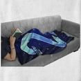 thumbnail image 6 of 22nd Birthday Soft Flannel Fleece Throw Blanket, Happy Age Anniversary Theme with Digital Polygon Star Illustration, Cozy Plush for Indoor and Outdoor Use, 50" x 60", Dark and Sky Blue, by Ambesonne, 6 of 6