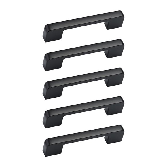 Manija de cajón de aleación de aluminio, 5 uds., manija de cajón, manija práctica para muebles para armario (6613C-96, negro)