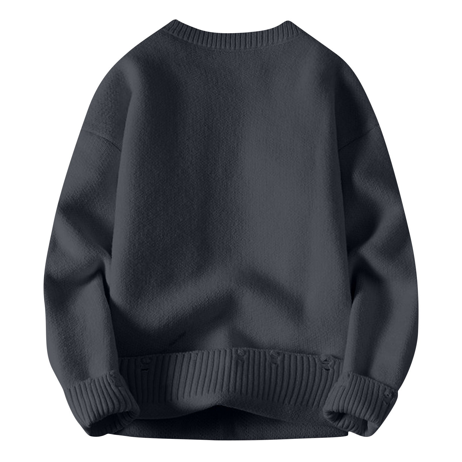 ZCFZJW Men Oversized Sweater Distressed Effect Knit Jumper Fall ZCFZJW Men Oversized Sweater Distressed Effect Knit Jumper Fall