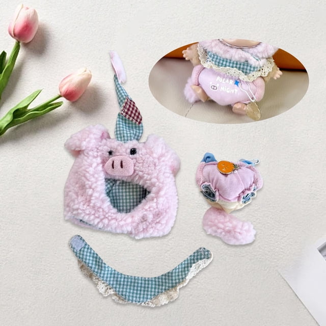 Ropa de Muñeca de Peluche, Ropa de Juguete de Repuesto para Niños, Regalo de Cumpleaños, Ropa para Muñecas, Bonito Traje de Cerdo con Antena para Muñe