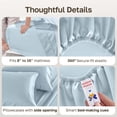 thumbnail image 6 of California Design Den Full Size Sheets - 500 Thread Count 100% Cotton Sateen, 4 Piece Sheet Set, Bed Sheets with Deep Pocket Fitted Sheet - Blue (Gray Tone), 6 of 9