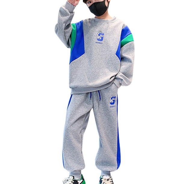 Sonducket Conjunto de ropa de otoño para niños Camiseta con letras para niños Pantalones 2 piezas Sudadera deportiva Pantalones de chándal Type2 NO2