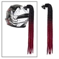 thumbnail image 4 of Trenzas para casco de moto, 60 cm, con gradiente de cola de caballo y rampa, para casco de moto Vino tinto negro, 4 of 9