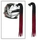thumbnail image 4 of Casco de motocicleta hecho a mano con rastas, decoración punk, trenza sucia, motocross Vino tinto negro, 4 of 9