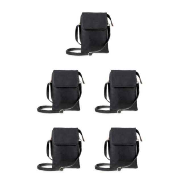 Shengyu Black Stylish And Compact Crossbody Bag For Easy Organization Fashionable And Practical Zip Closure black 5Set