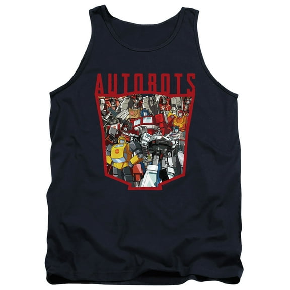 Transformers Autobot Collage Adult Tank Top Navy