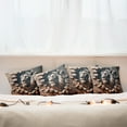 thumbnail image 7 of Ambesonne Lion Throw Pillow Cover 4 Pack, Brick Wall and Classical Pose, 24", Ginger Coconut, 7 of 7