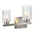 thumbnail image 3 of Living District Cassie 2-Light Metal Bath Sconce in Satin Nickel and Clear, 3 of 3