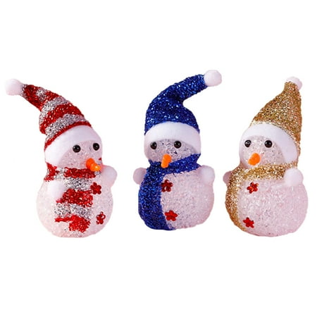 

3Pcs Christmas Snowman Night Light Festive Gift Desktop Adornment for Party