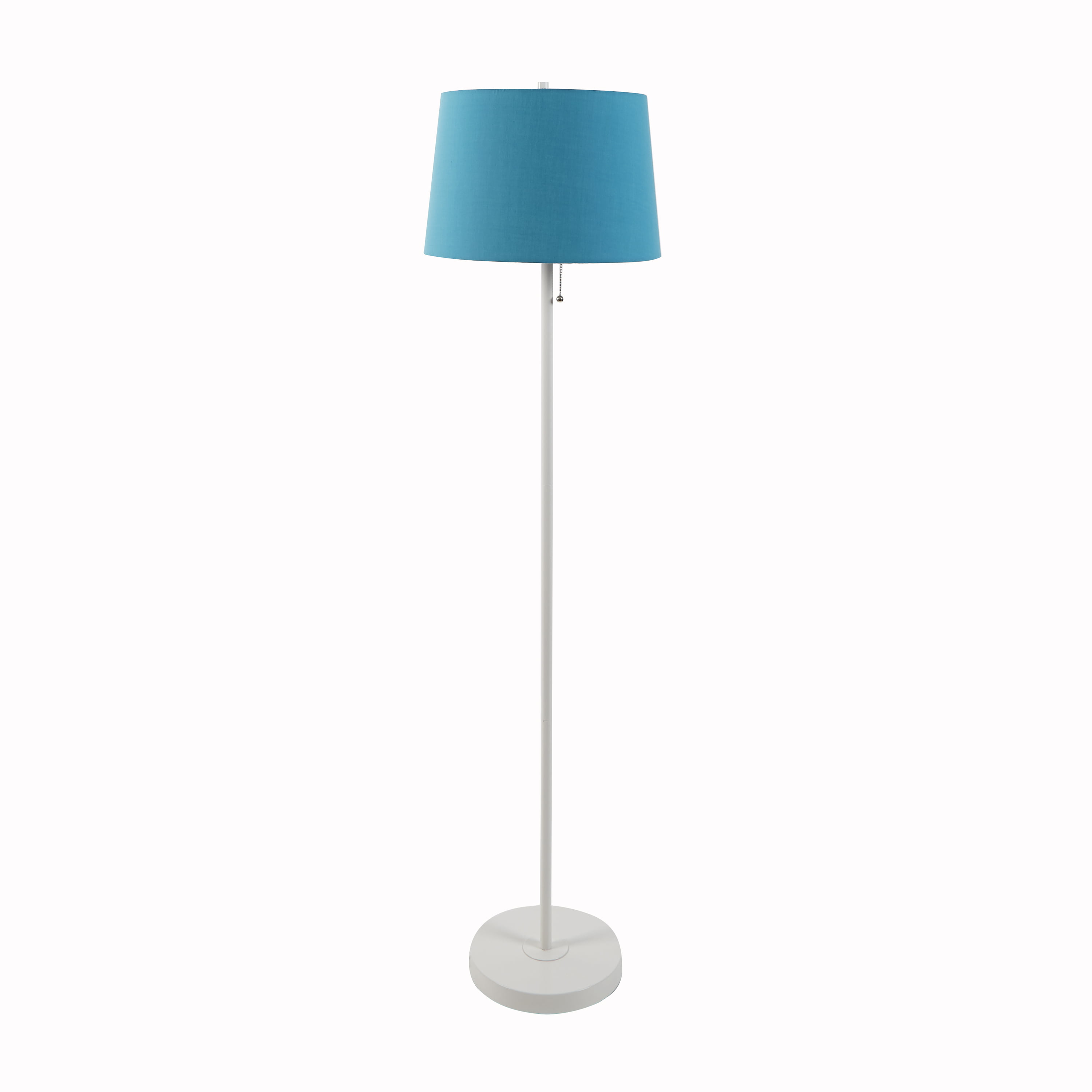 Your Zone 58 White Stick Floor Lamp With Teal Shade Walmart Com Walmart Com