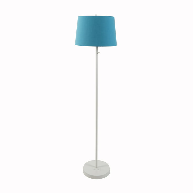Floor Lamp With Teal Shade, Basic Floor Lamp With Shade