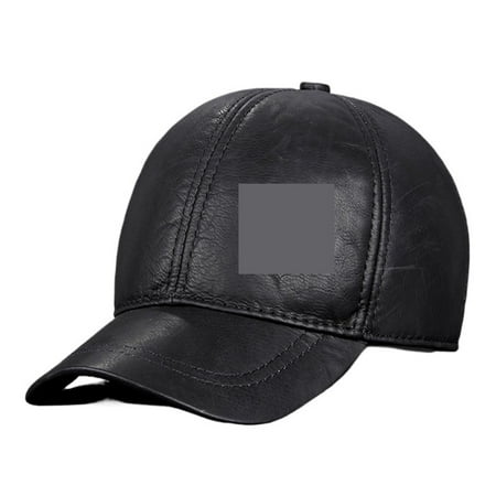 Male Genuine Leather Cowhide 56-60CM Black/Brown Baseball Caps Print For Man Casual Street Dad Hat Easy to Wear
