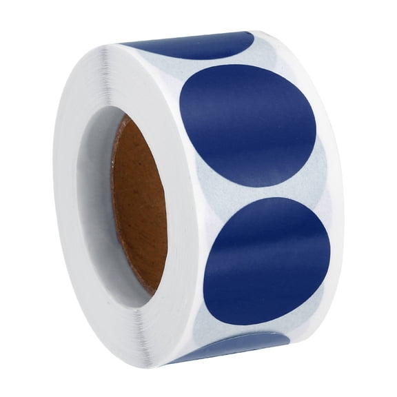 Uxcell Colored Dot Stickers 1", 500 Pcs Color Coding Labels Blank Circle Stickers Adhesive Round Price Stickers, Dark Blue