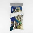 thumbnail image 2 of Cityscape Duvet Cover Set, Binifacio Town Rocks Corsica Coastline Cliff Clear Ocean Summer Seascape Panorama, Bedding Set with Shams and Fitted Sheet, 3 Sizes, by Ambesonne, 2 of 3