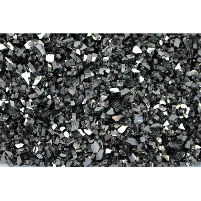Dragon Fire Glass DFG25-R03 25 LB Black Reflective Tempered Fire Glass