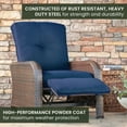 thumbnail image 5 of Hanover Strathmere Wicker and Steel Outdoor Patio Lounge Chair, Navy Blue, 5 of 11