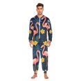 thumbnail image 3 of FORMRS Onesies Pajama for Adults Unisex Hoodie Winter Jumpsuit One Piece Sleepwear, Sizes S-2XL, Floral Flamingo, 3 of 7