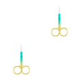 thumbnail image 2 of Qarigey Tijeras para cejas, tijeras para el pelo de la nariz de acero inoxidable, herramientas para la forma de las cejas, herramienta de verde dorado 2Conjunto, 2 of 6