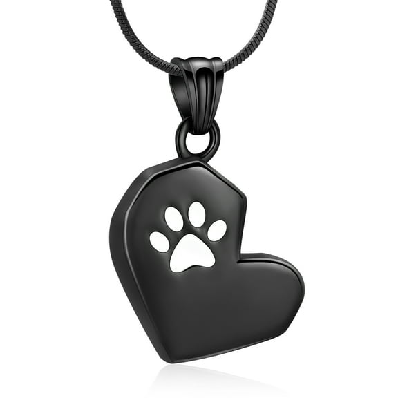 Heart with Paw Print Pet Cremation Urns for Dog Ashes Cat Ashes Cremation Jewelry for Ashes Urn Necklace Locket