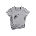 thumbnail image 3 of Nlife Women Dandelion Print T-shirt Graphic Short Sleeve Tees Crew Neck Casual Top, 3 of 7